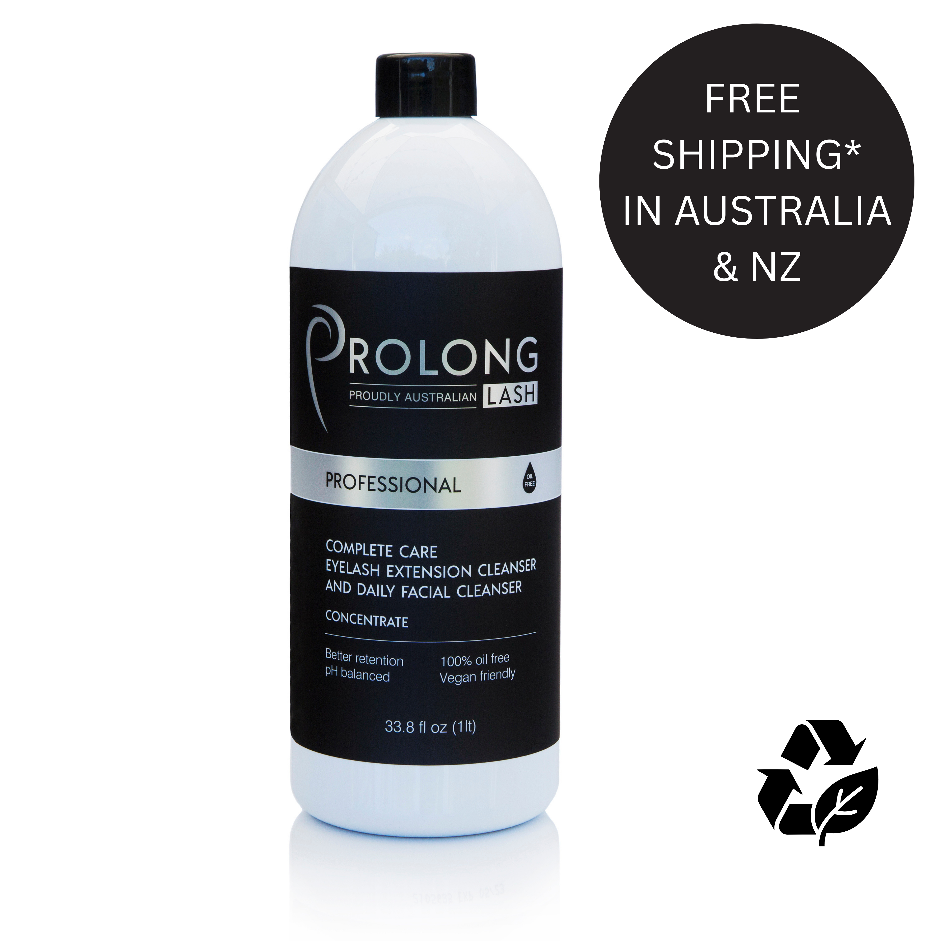 1 Litre Prolong Lash Cleanser Concentrate - Pump-Free, Planet-Friendly