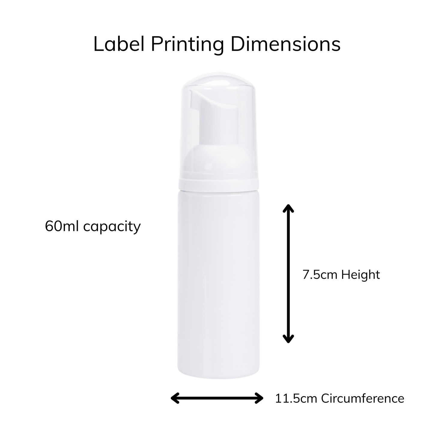 Empty Foaming Pump Bottles 60ml - White