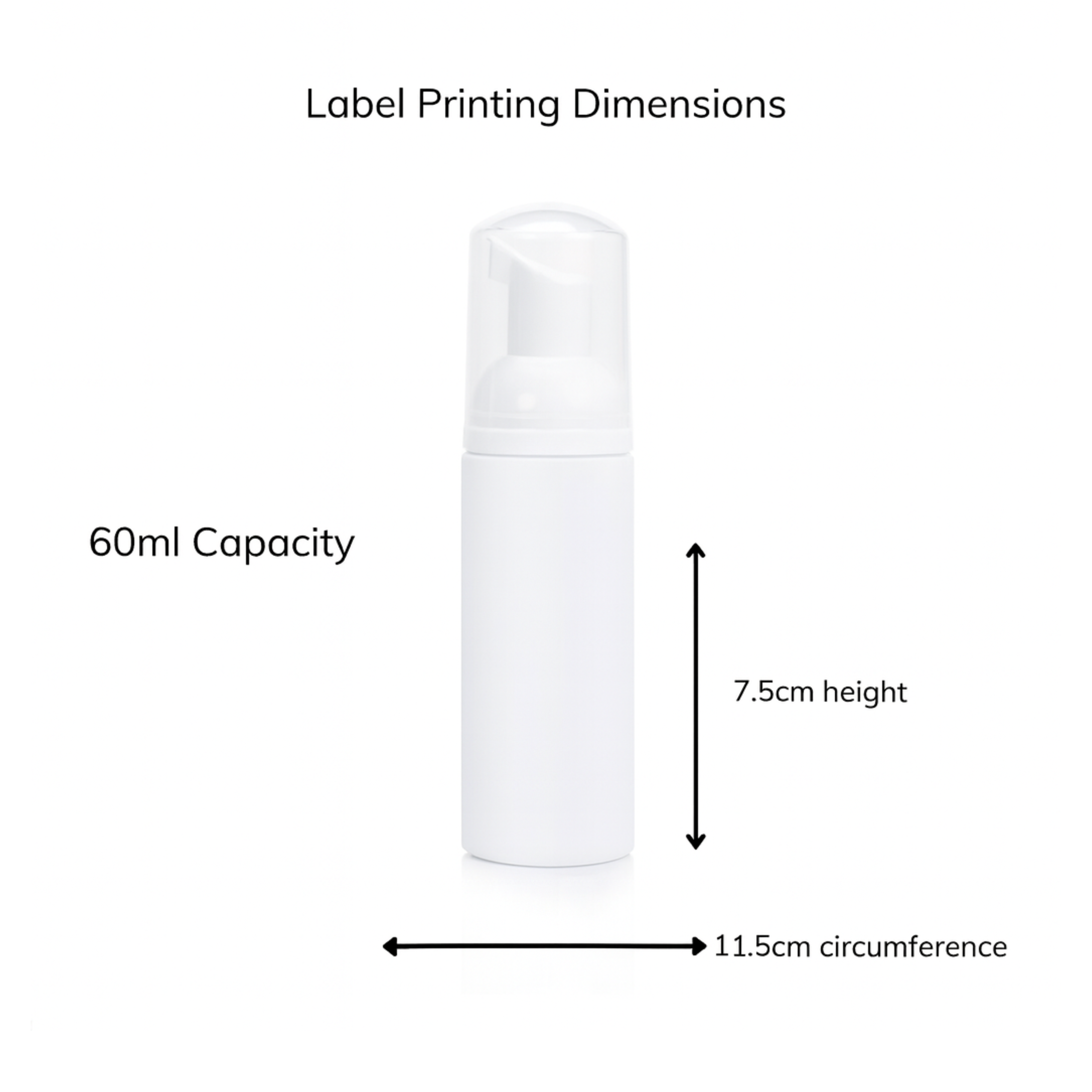 Empty Foaming Pump Bottles 60ml - White