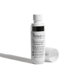 A white bottle of Prolong by Dr. Janice Luk Eyelash Hygiene Cleansing Mist with its cap lying beside it on a clean white background.