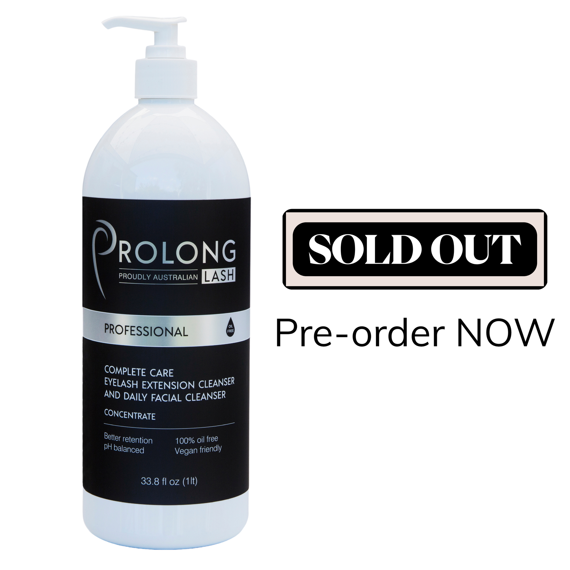 Eyelash Extension Cleanser Concentrate - 1 Litre Pump Bottle