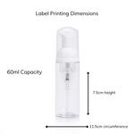 Foaming pump bottle with dimensions